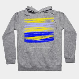 Blue yellow watercolor abstract art Hoodie